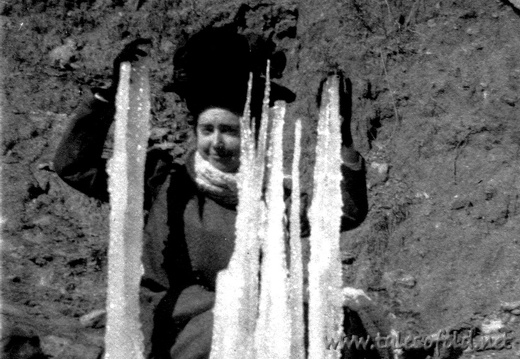 Dollie Daniel with Icicles in Dickens County, Texas