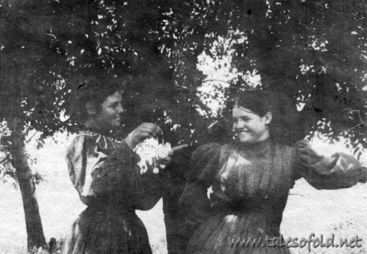 Two Schoolgirls, Ada Rogers and (Unknown) Scarborough in Dickens County, Texas