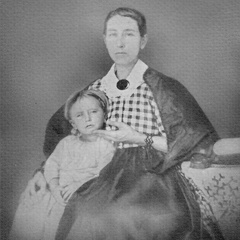 Amanda Kirkpatrick Daniel with her son Bruce Cir. 1858
