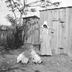 Elizabeth Shanks Daniel in her Yard in Waco, Texas